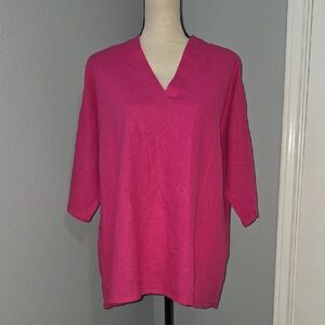 Natori Hot Pink V-Neck Top
